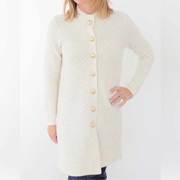 Sail to Sable Cream Cardigan with Gold Accents - Picture 1 of 7